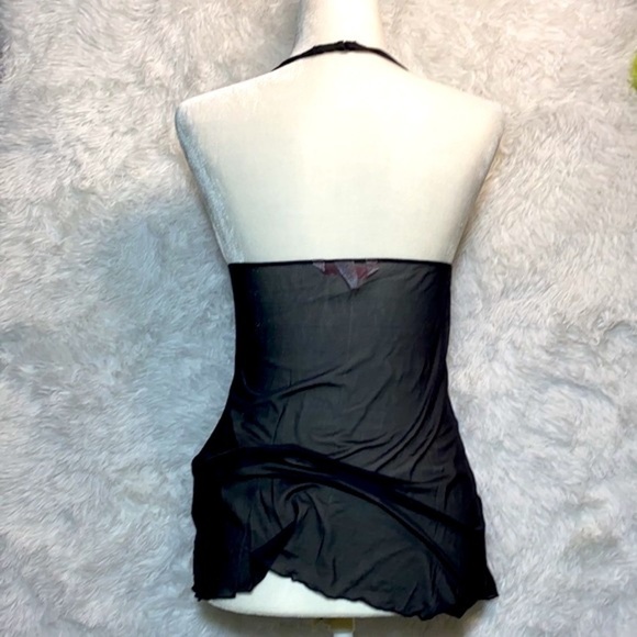 Victoria’s Secret vintage rose halter sheer mesh fly away cami top - Picture 5 of 9